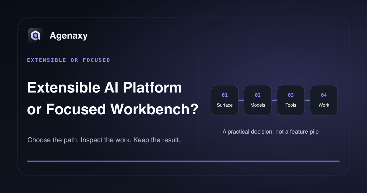 Agenaxy's focused Mac workbench is compared with Open WebUI's configurable desktop and server AI platform.